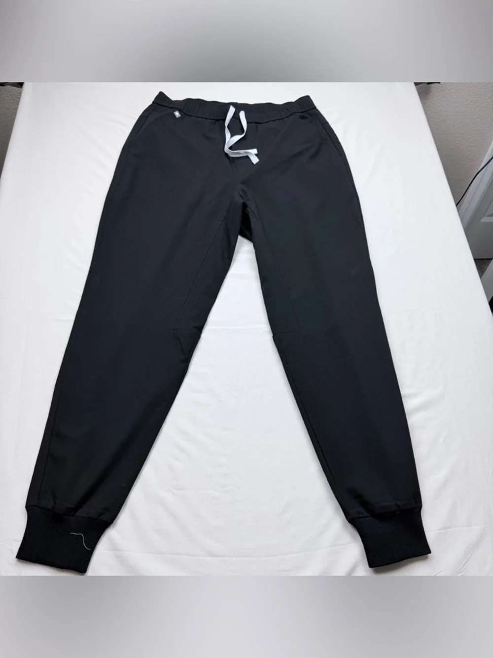 Figs Men's Black Jogger with White Drawstring